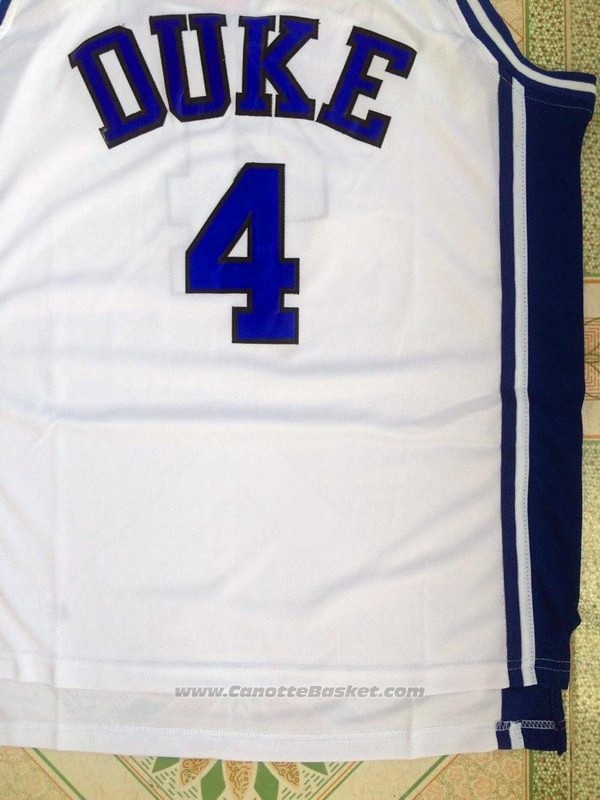Maglia NCAA Duke Blue Devils J.J. Redick #4 Bianco